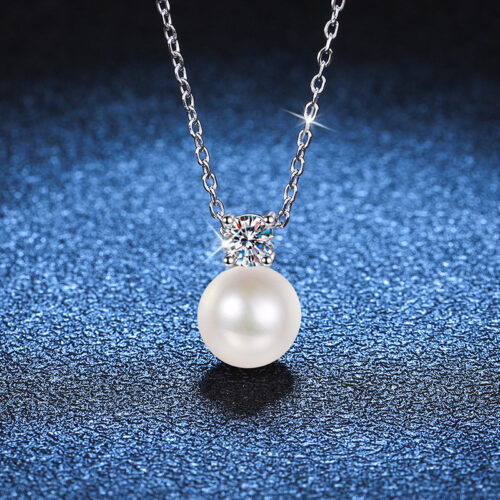 Dây Chuyền Ngọc Trai Đính Kim Cương Moissanite Bạc S925 DCN037