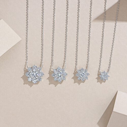 Dây Chuyền Hoa Hướng Dương Đính Kim Cương Moissanite Bạc S925 DCN103 50 Điểm