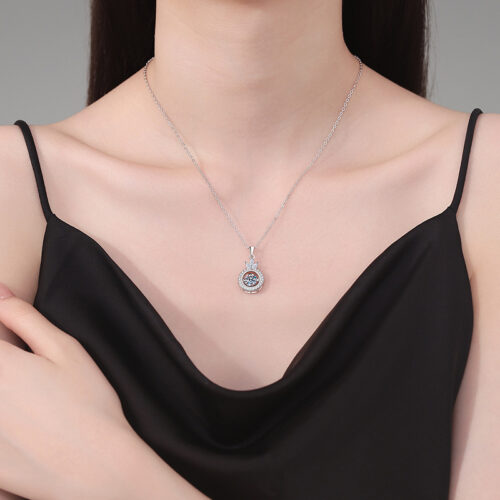 Vòng Cổ Vương Miện Đính Kim Cương Moissanite 1 Carat Bạc S925 DCN079