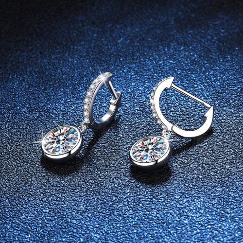 Bông Tai Bong Bóng Đính Kim Cương Moissanite 1 Carat Bạc S925 BTN067