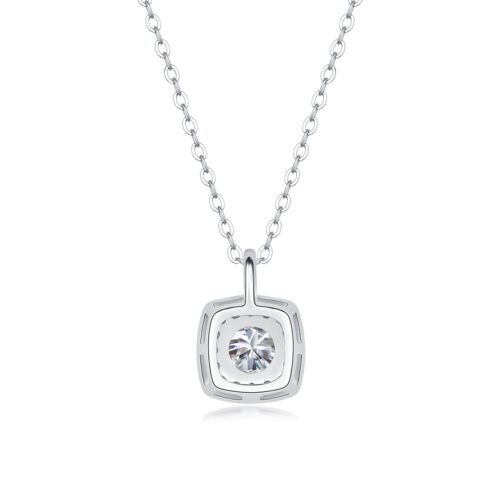 Dây Chuyền Mặt Vuông Đính Kim Cương Moissanite Bạc S925 DCN099 N15910