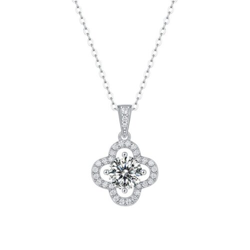 Dây Chuyền May Mắn Đính Kim Cương Moissanite 1 Carat Bạc S925 DCN100