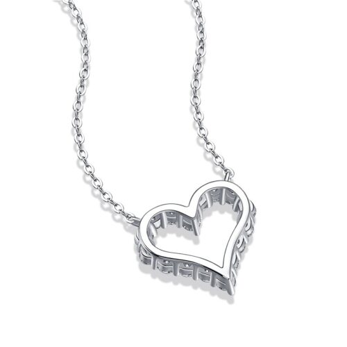 Dây Chuyền Trái Tim Đính Kim Cương Moissanite Bạc S925 DCN101