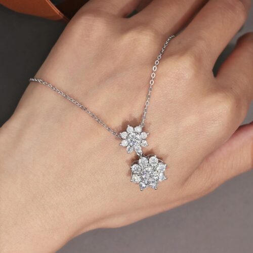 Dây Chuyền Kiểu Pháp Thanh Lịch Đính Kim Cương Moissanite Bạc S925 DCN102