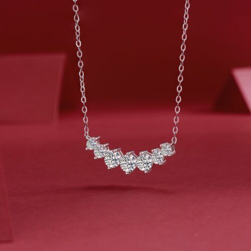 Vòng Cổ Đính Kim Cương Moissanite Bạc S925 Sang Trọng DCN104