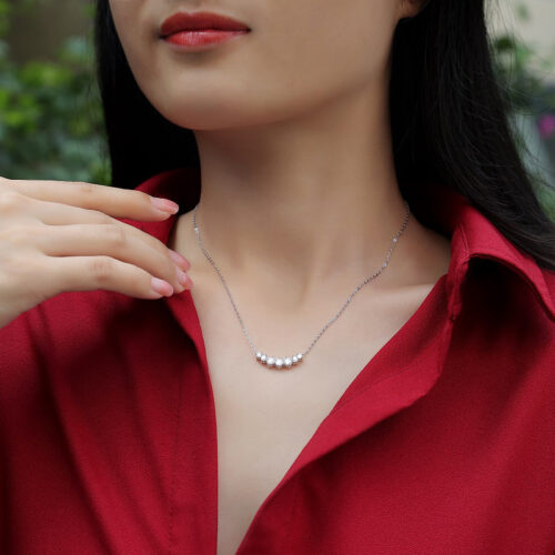 Vòng Cổ Đính Kim Cương Moissanite Bạc S925 Sang Trọng DCN104