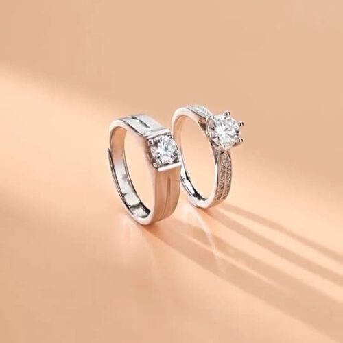 Nhẫn Cặp Đôi Lới Hứa Đính Kim Cương Moissanite Bạc S925 NHC010 Nhẫn Nữ