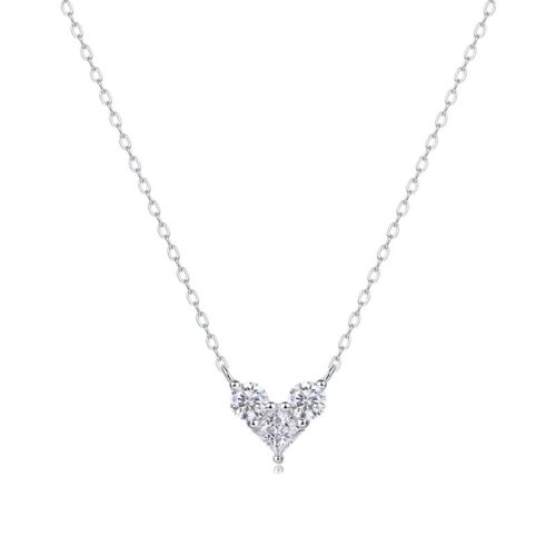 Vòng Cổ Đính 3 Viên Kim Cương Moissanite Bạc S925 DCN106