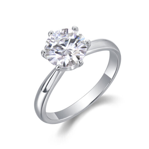 Nhẫn Nữ Cao Cấp Đính Kim Cương Moissanite 2 Carat Bạc S925 NHN069