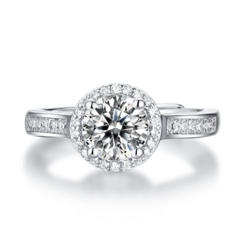 Nhẫn Nữ Khí Chất Dễ Phối Đính Kim Cương Moissanite 2 Carat Bạc S925 NHN070