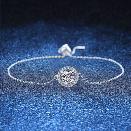 Vòng Tay Cao Cấp Đính Kim Cương Moissanite 1 Carat Bạc S925 VDN015 Mẫu 2