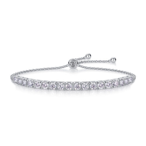 Vòng Tay Nữ Sang Trọng Đính Kim Cương Moissanite Bạc S925 VDN045 4mm