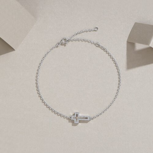 Lắc Chân Nữ Sang Trọng Đính Kim Cương Moissanite Bạc S925 VDN050