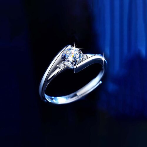 Nhẫn Cặp Dễ Thương Đính Kim Cương Moissanite Bạc S925 NHC011 Nhẫn Nữ