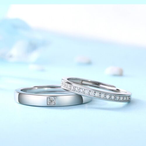 Nhẫn Đôi Song Hành Đính Kim Cương Moissanite Bạc S925 NHC022 Nhẫn Nữ