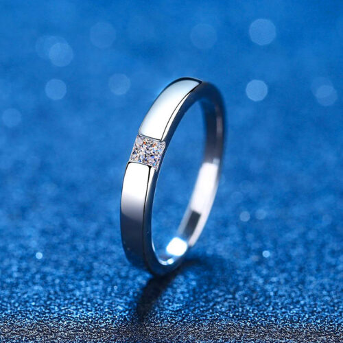 Nhẫn Vuông Nữ Đính Kim Cương Moissanite Bạc S925 NHN042