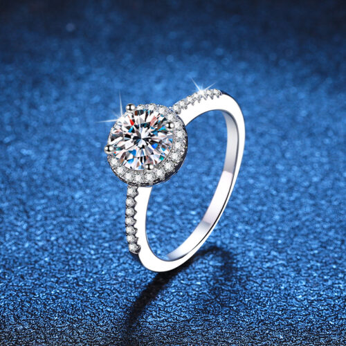 Nhẫn Đính Kim Cương Cao Cấp Moissanite 3 Carat Bạc S925 NHN055
