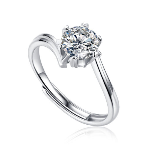 Nhẫn Nữ Cao Cấp Đính Kim Cương Moissanite Carat Bạc S925 NHN067 Nhẫn Sáu Chấu 5ct 11.0mm