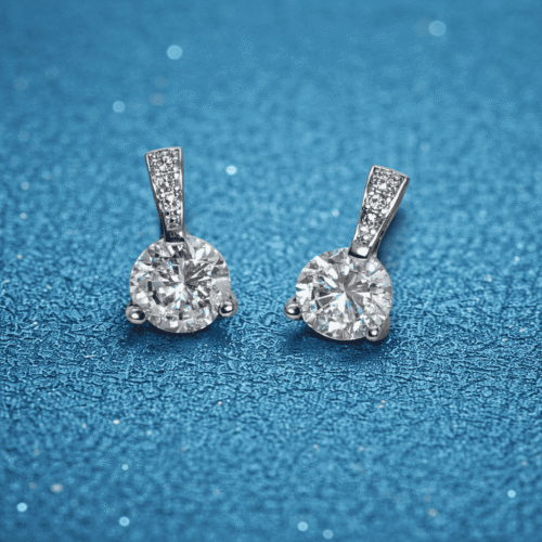 Bông Tai Đính Đá Quý Thời Trang Cao Cấp Bạc S925 BTS038