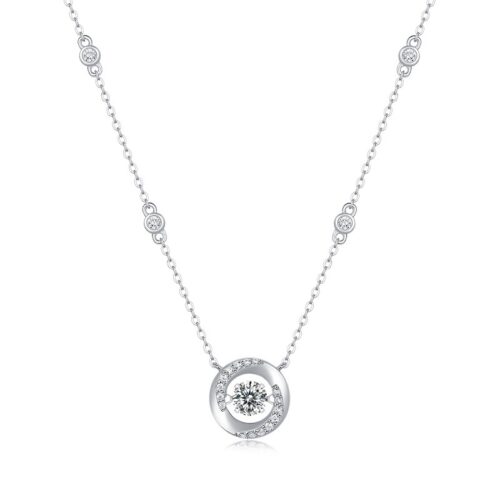 Dây Chuyền Nữ Cá Tính Đính Kim Cương Moissanite Bạc S925 DCN096