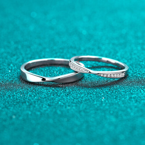 Nhẫn Đôi Đính Kim Cương Moissanite Bạc S925 NHC001 Nhẫn Nữ