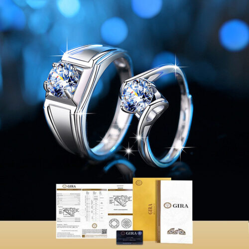 Nhẫn Cặp Bạc Đính Kim Cương Moissanite Cao Cấp S925 NHC014 Nhẫn Nữ