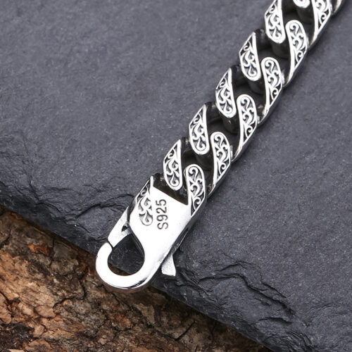Vòng Tay Nam Tang Grass Pattern Bạc Thái S925 VDB037
