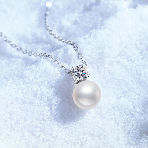 Dây Chuyền Ngọc Trai Đính Kim Cương Moissanite Bạc S925 DCN074