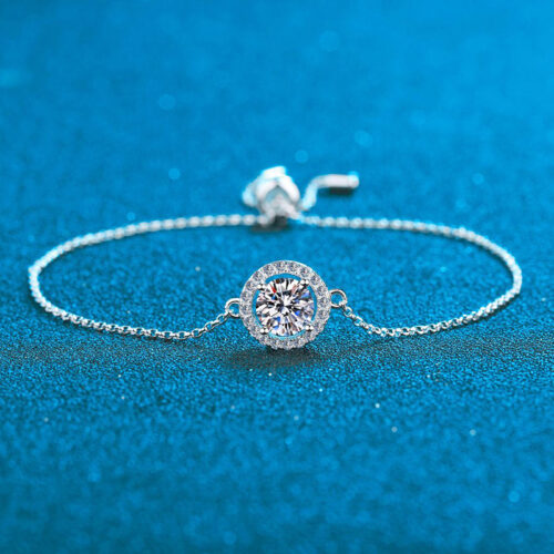 Vòng Tay Cao Cấp Đính Kim Cương Moissanite 1 Carat Bạc S925 VDN015 Mẫu 2