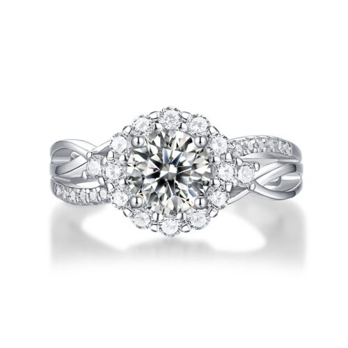 Nhẫn Kim Cương Moissanite 1 Carat Thiết Kế Tinh Xảo Bạc S925 NHN074 Nhẫn Sáu Chấu Đặc Biệt