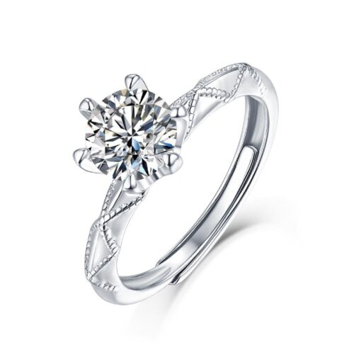 Nhẫn Nguyện Ước Đính Kim Cương Moissanite 1 Carat Bạc S925 NHN076