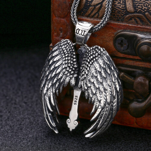 Mặt Dây Chuyền Đôi Cánh Thánh Giá Bạc Thái S925 MDB035