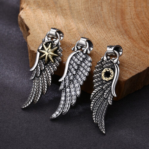 Mặt Dây Cánh Lông Vũ Nam Bạc Thái S925 MDB033 Kiểu 1