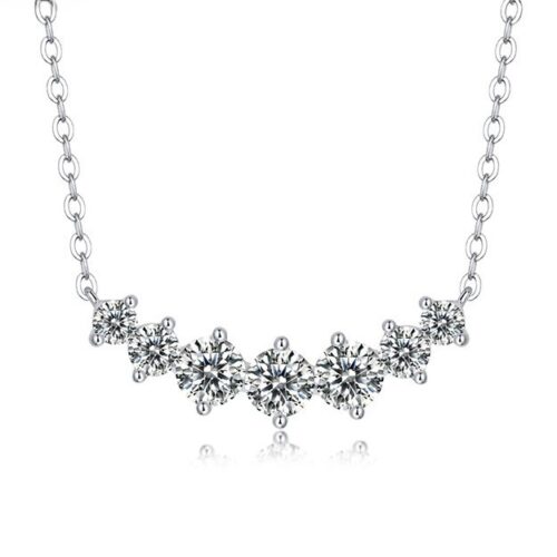 Vòng Cổ Đính Kim Cương Moissanite Bạc S925 Sang Trọng DCN104
