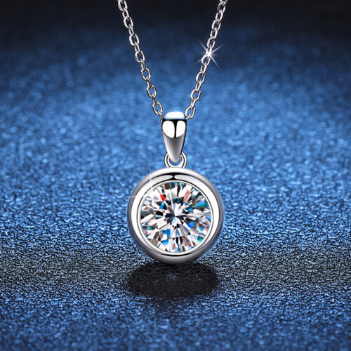 Dây Chuyền Bong Bóng Đính Kim Cương Moissanite 2 Carat Bạc S925 DCN050