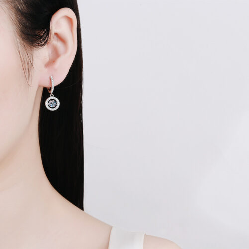 Bông Tai Cao Cấp Đính Kim Cương Moissanite Bạc S925 BTN032