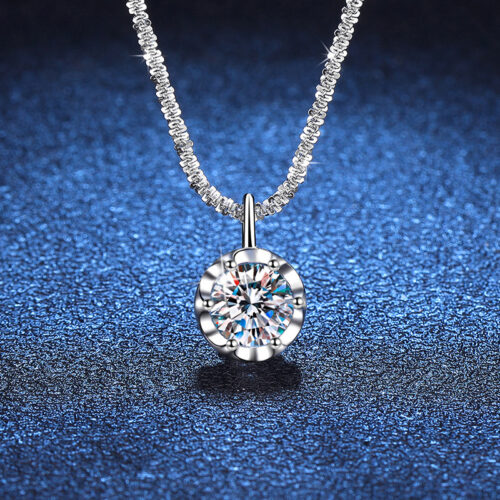 Dây Chuyền Nữ Lấp Lánh Đính Kim Cương Moissanite 2 Carat Bạc S925 DCN028