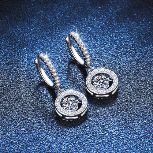 Bông Tai Cao Cấp Đính Kim Cương Moissanite Bạc S925 BTN032