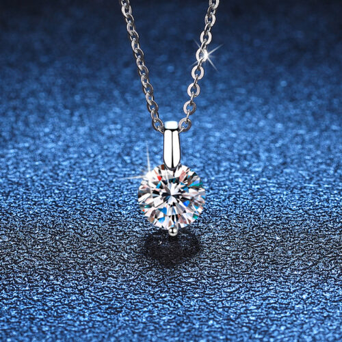 Dây Chuyền Sáng Lấp Lánh Đính Kim Cương Moissanite 2 Carat Bạc S925 DCN034