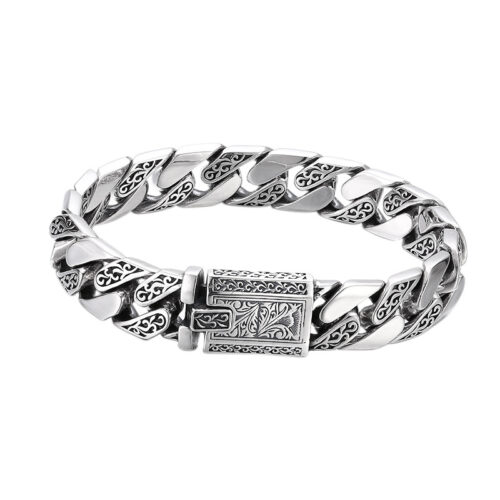 Vòng Tay Bạc S925 Sterling Hoa Văn Bạc Thái VDB031