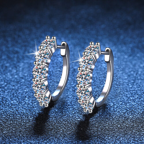Bông Tai Cao Cấp Đính Kim Cương Moissanite 3 Carat 4mm Bạc S925 BTN049