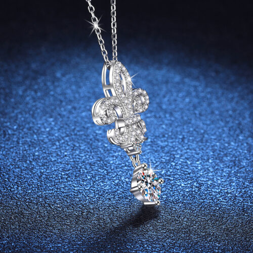Dây Chuyền Moissanite 1 Carat Crown Queen Iris Bạc S925 DCN032