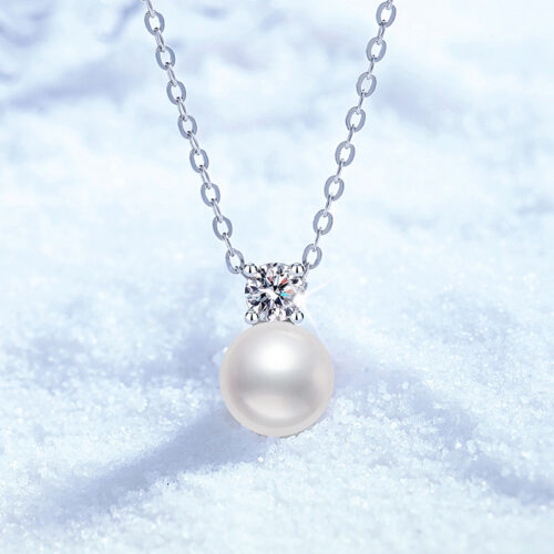 Dây Chuyền Ngọc Trai Đính Kim Cương Moissanite Bạc S925 DCN074