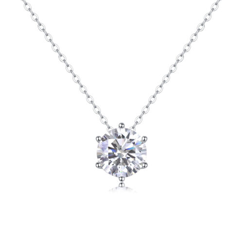 Dây Chuyền Nữ Khí Chất Đính Kim Cương Moissanite 2 Carat Bạc S925 DCN082