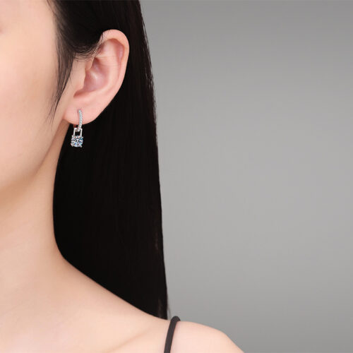 Bông Tai 1 Carat Moissanite Sang Trọng Bạc S925 BTN035