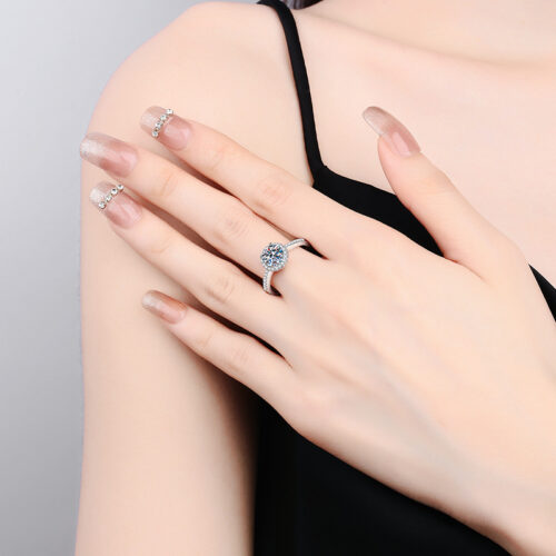 Nhẫn Đính Kim Cương Cao Cấp Moissanite 3 Carat Bạc S925 NHN055