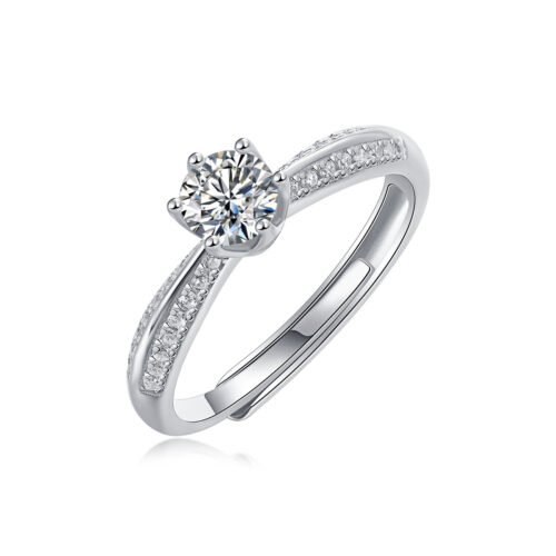 Nhẫn Bạc Nữ Màu D Chứng Nhận GRA Đính Kim Cương Moissanite Bạc S925 NHN068 11mm 5 carat