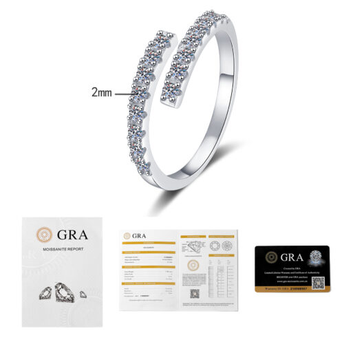Nhẫn Cá Tính Nữ Đính Kim Cương Moissanite Bạc S925 NHN044