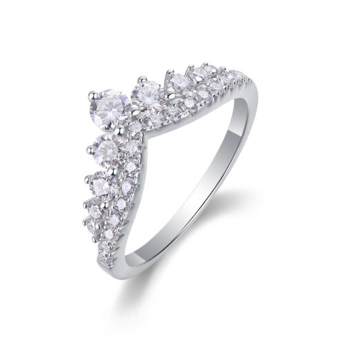 Nhẫn Nữ Đính 26 Viên Kim Cương Moissanite Bạc S925 NHN079