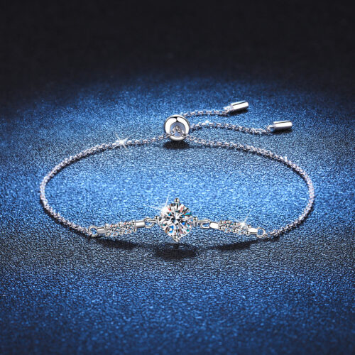 Lắc Chân Nữ Khí Chất Đính Kim Cương Moissanite 1 Carat Bạc S925 VDN017